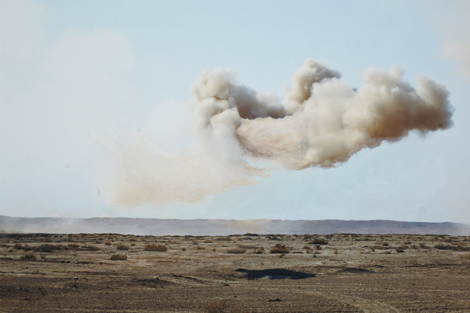 Missile being launched, 60 x 90 cm.